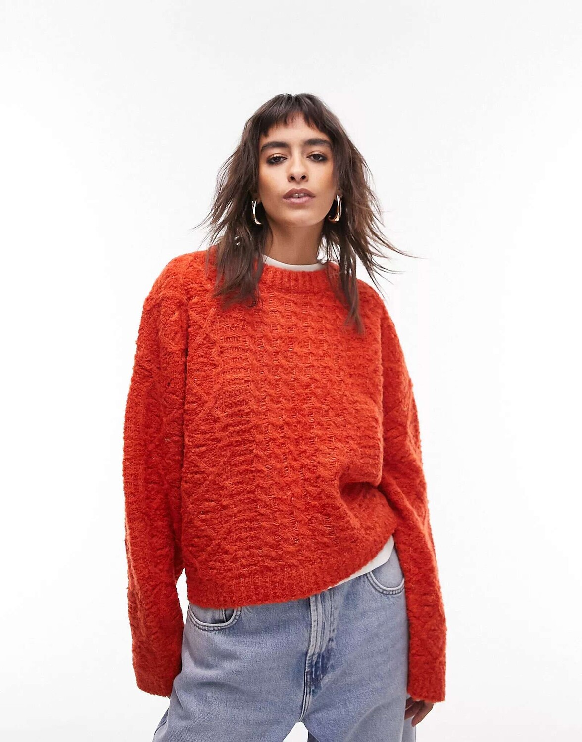 

Оранжевый вязаный джемпер Topshop