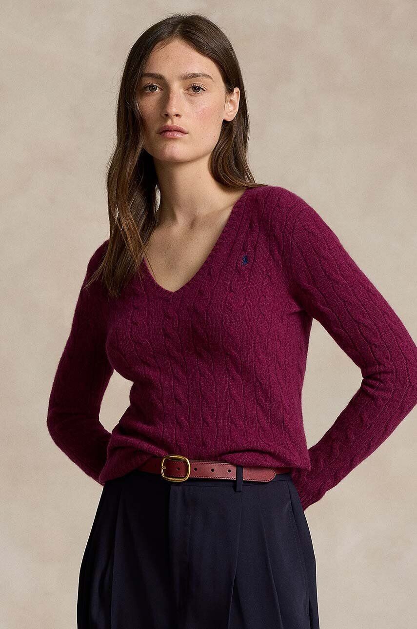 

Шерстяной свитер Polo Ralph Lauren, фиолетовый