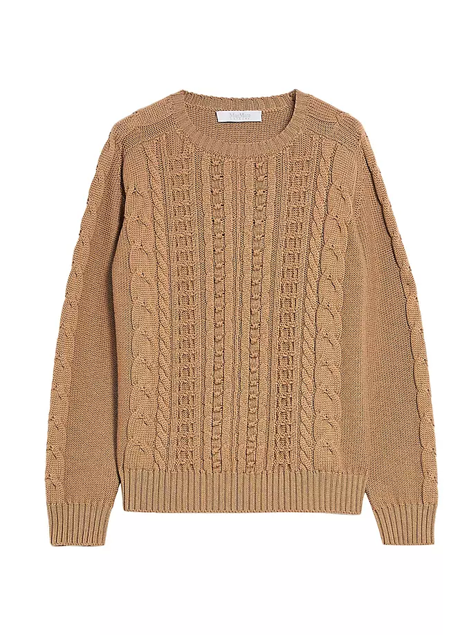 

Свитер косой вязки из натуральной шерсти Max Mara Leisure, цвет camel