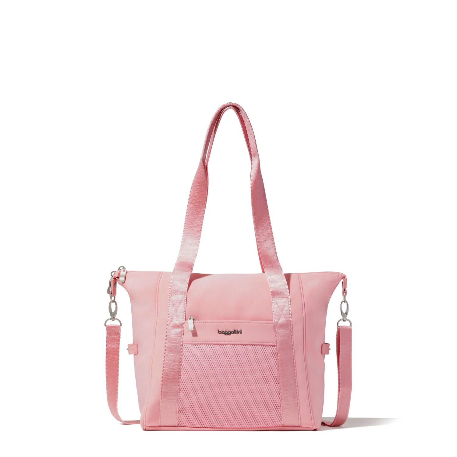 

Baggallini Маленькая спортивная сумка через плечо на весь день, цвет Blush Neoprene