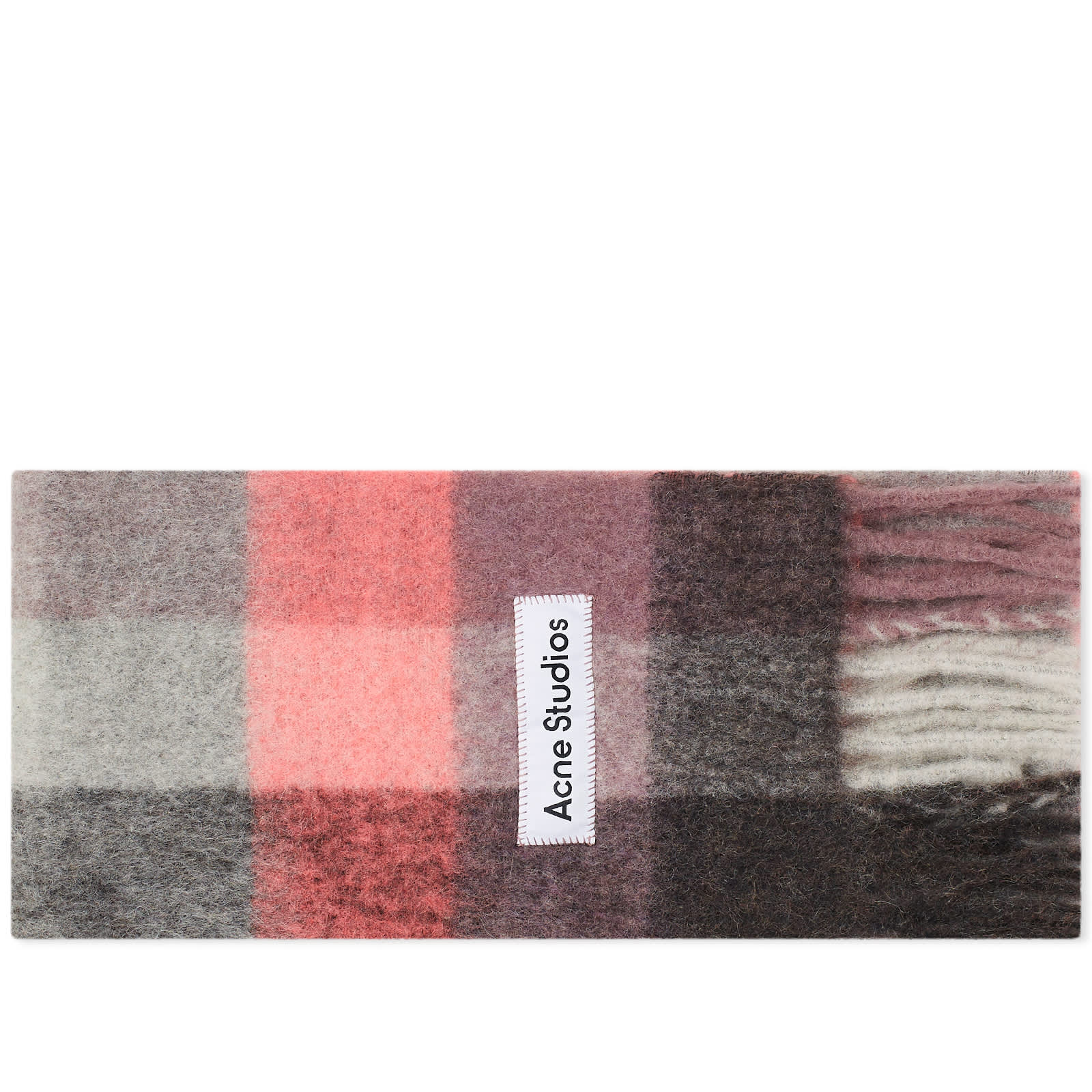 Шарф Acne Studios Vally Check, цвет Mauve, Bright Pink & Anthracite