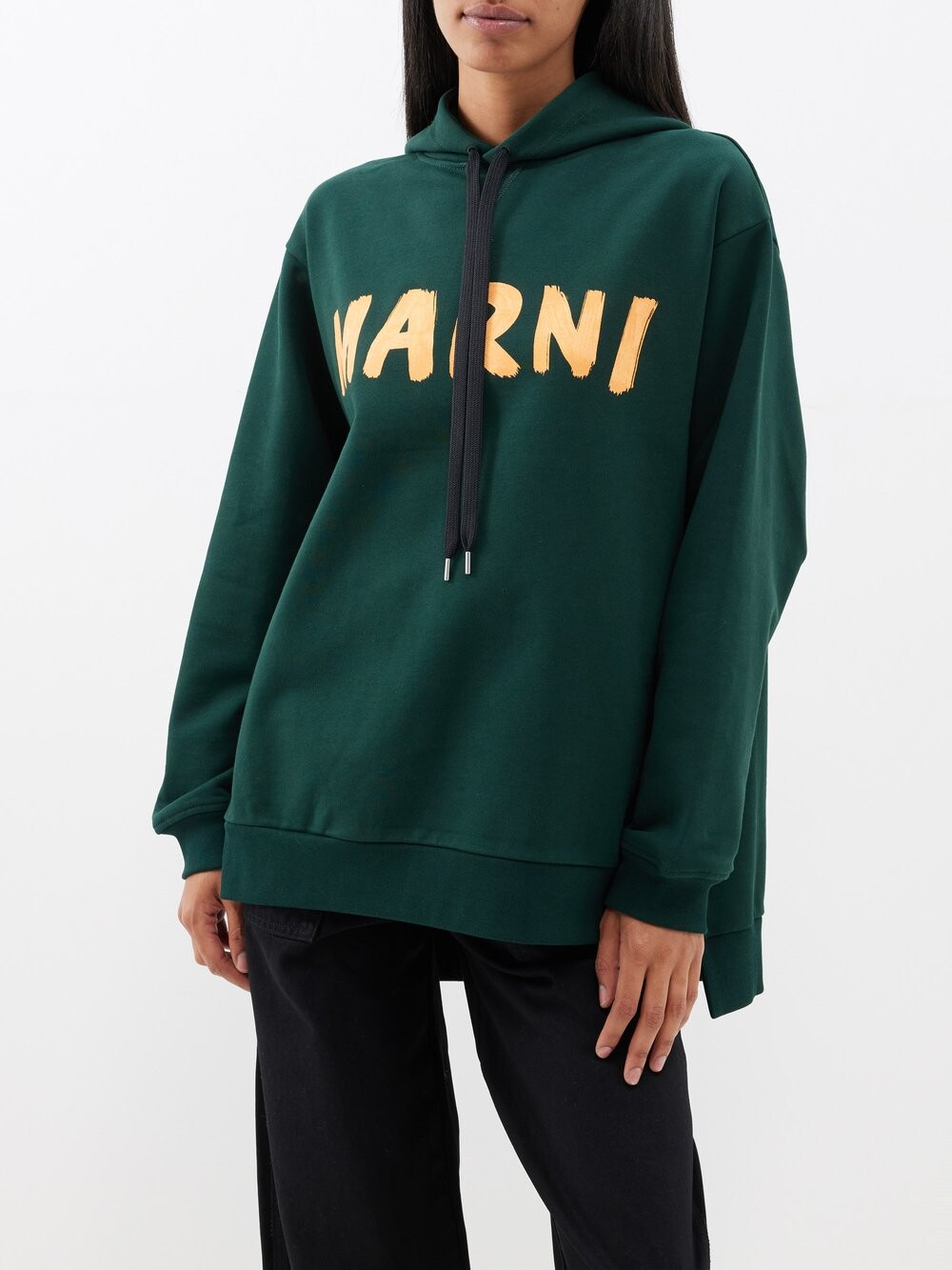 

Толстовка из хлопкового джерси с логотипом Marni, зеленый