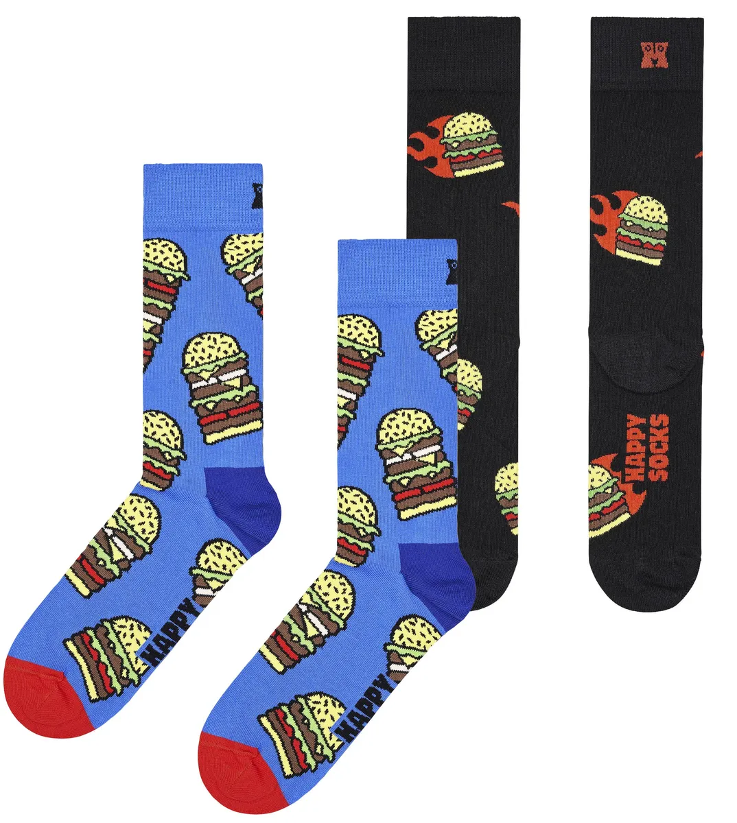 

Носки Happy Socks (упаковка, 2 пары), Burger Socks, черный