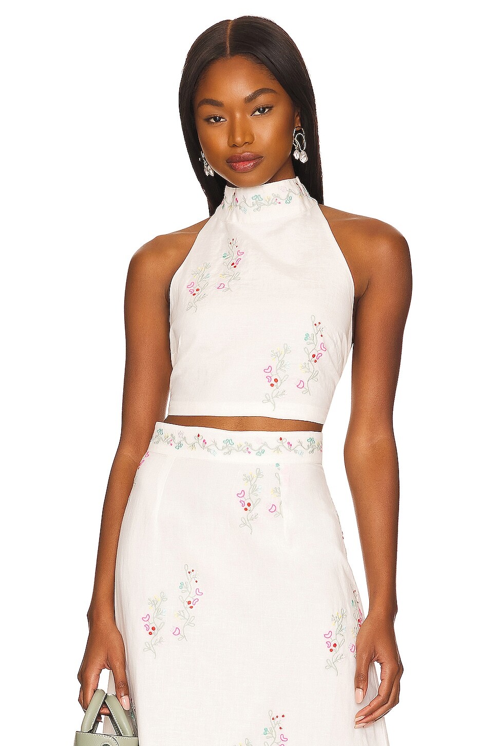 

Топ Something Navy Embroidered Halter, цвет Multi Pastel