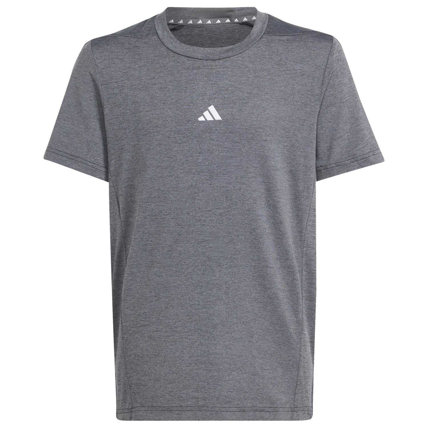 цена Функциональная рубашка Adidas Junior's Heather Tee, цвет Black/Grey Three/Grey Six/Reflective Silver