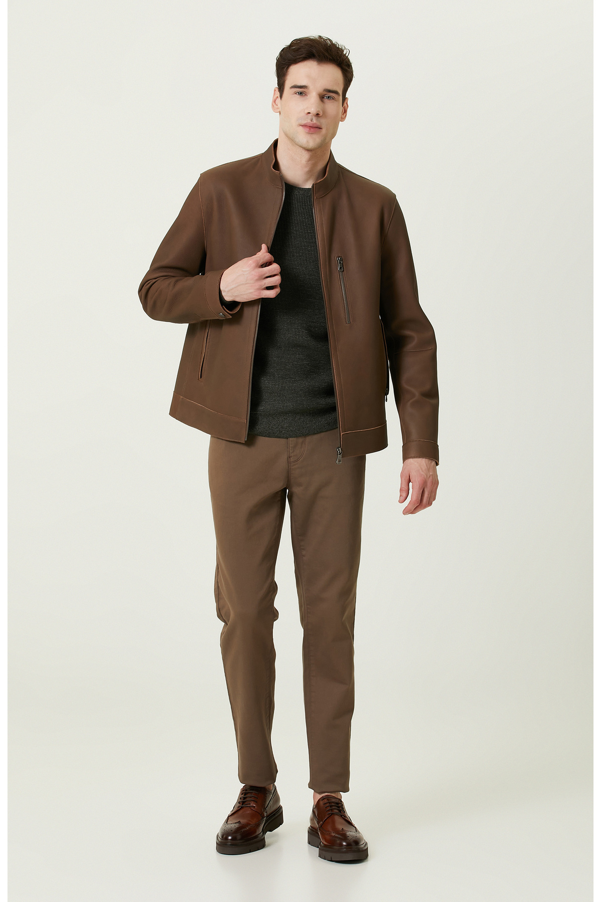 Норковые брюки с 5 карманами Network, коричневый