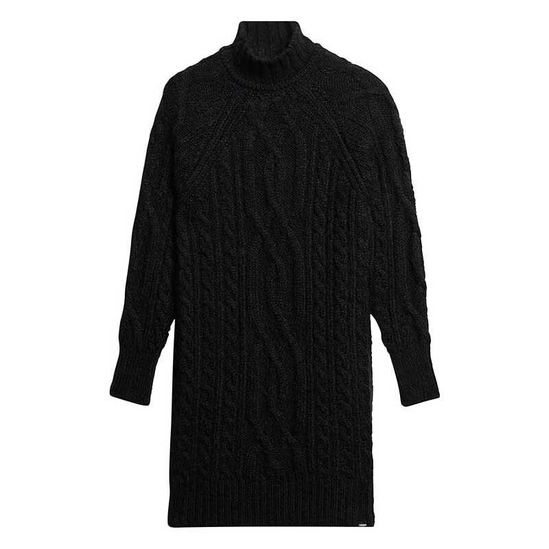 

Короткое платье Superdry Cable Mock Neck Long Sleeve, черный