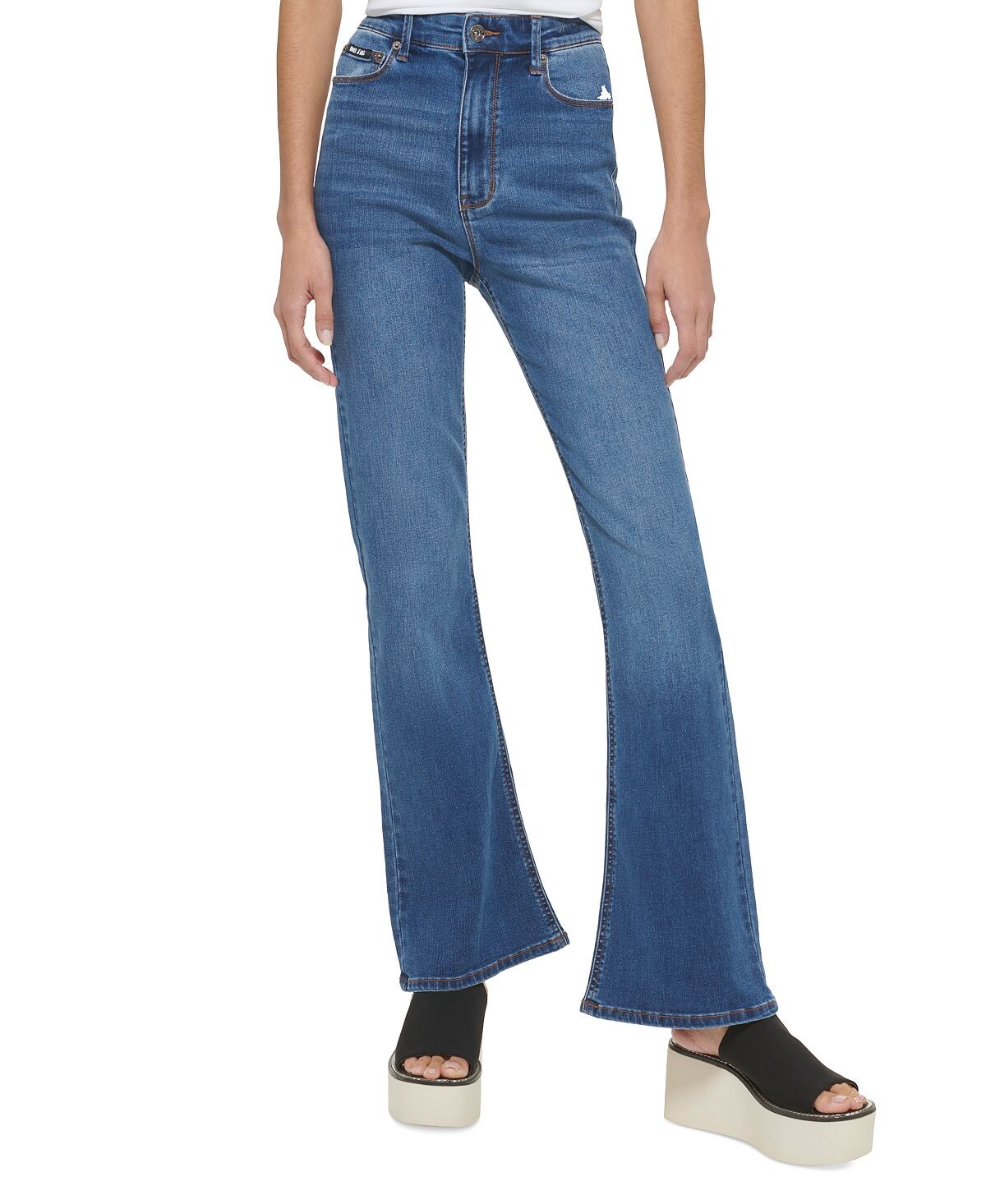 

Женские джинсы Boerum с высокой посадкой и расклешенными штанинами DKNY Jeans