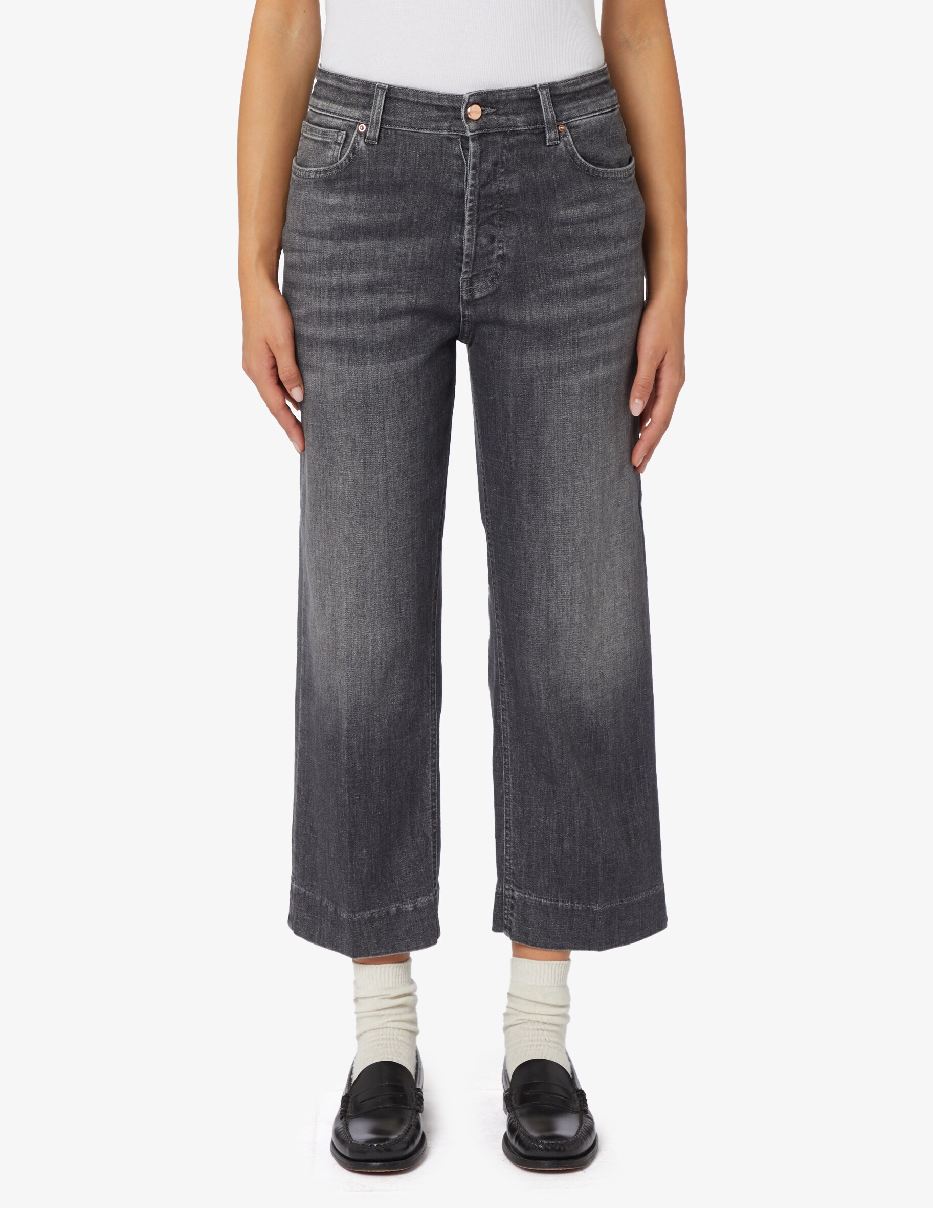 Укороченные джинсы Stoccarda широкого кроя Don The Fuller, серый