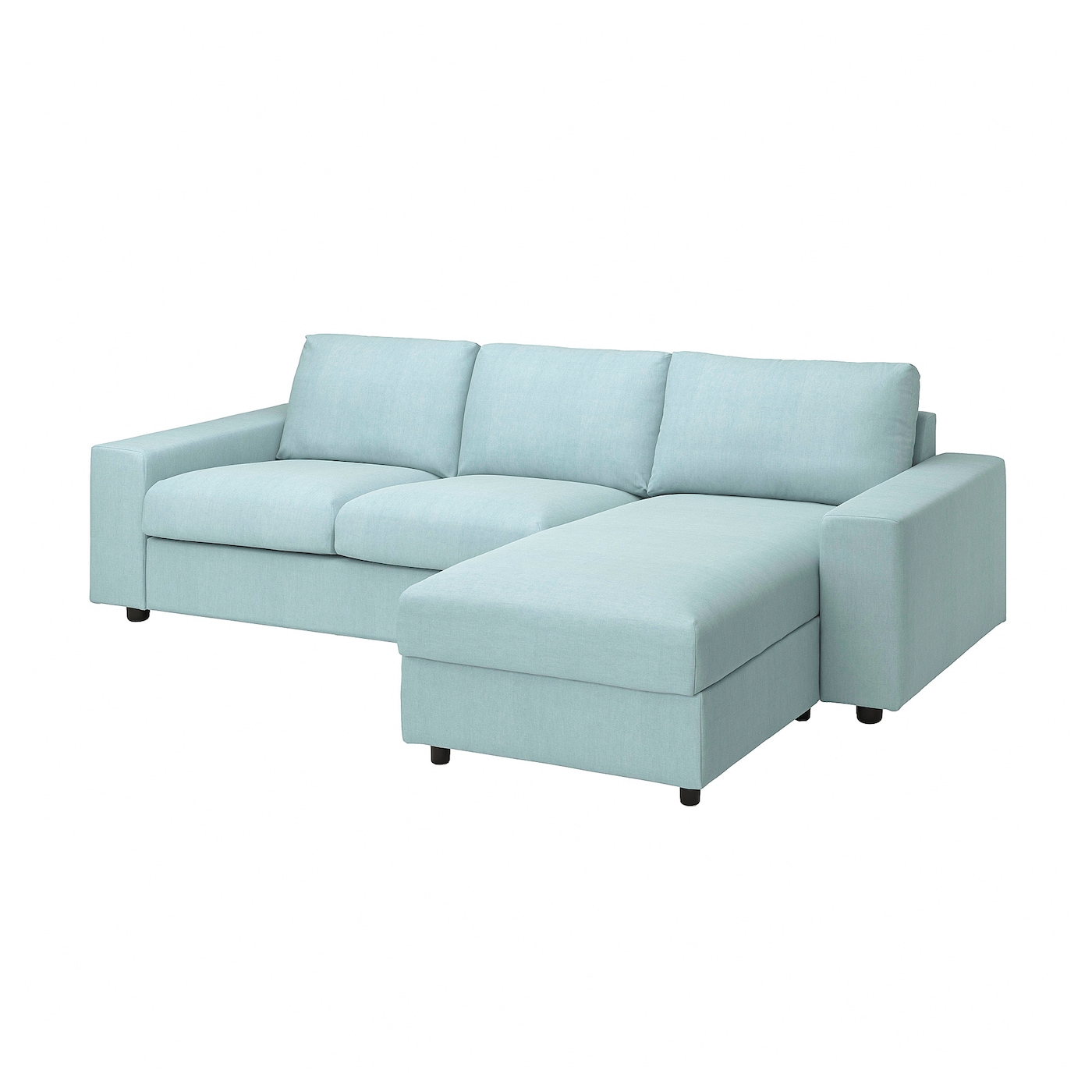 ВИМЛЕ 3-местный диван + диван, с широкими подлокотниками/Саксемара светло-синий VIMLE IKEA диван прямой смарт mille 04 3 х местный с подлокотниками еврокнижка а2491530055