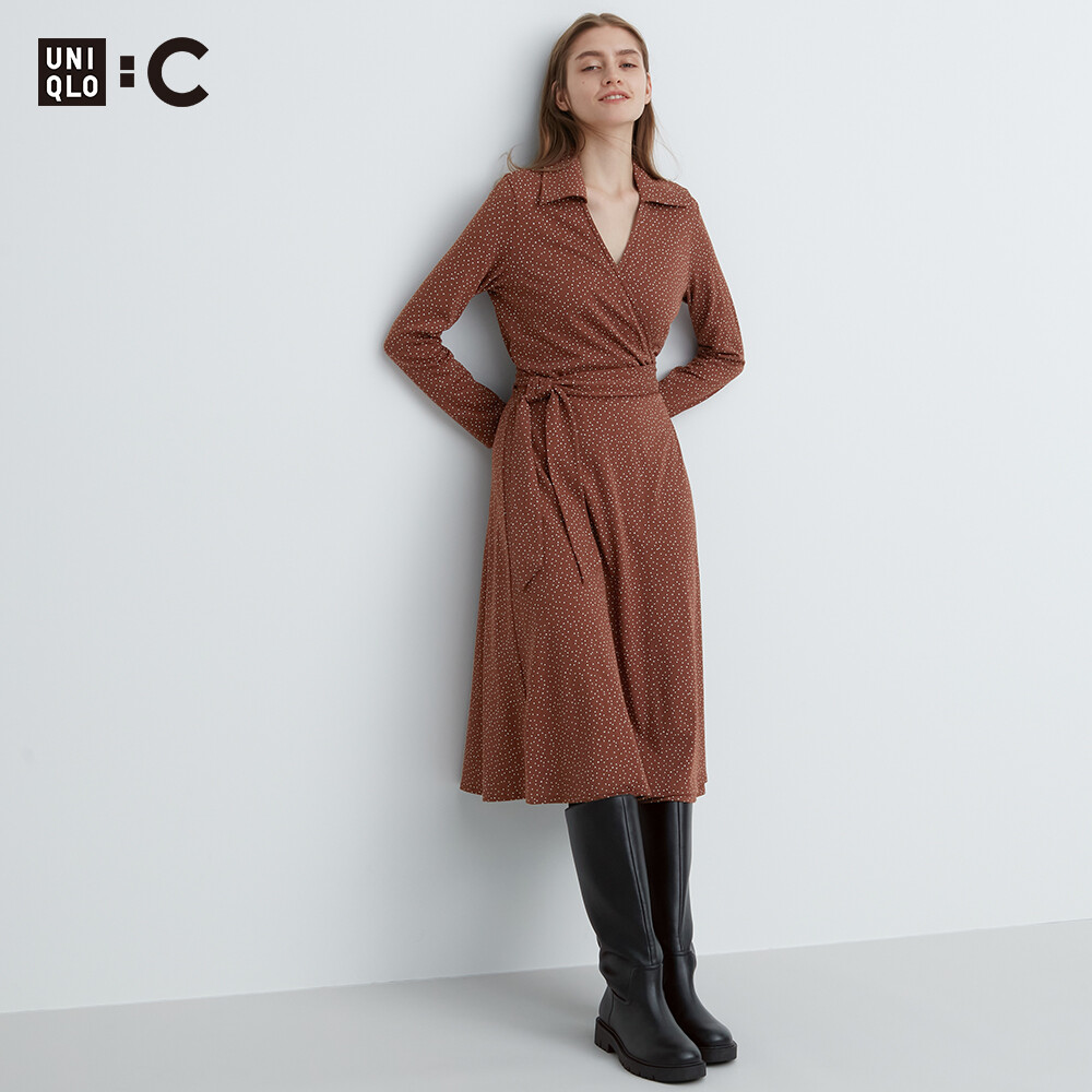 

Женское платье Uniqlo на шнуровке, коричневый