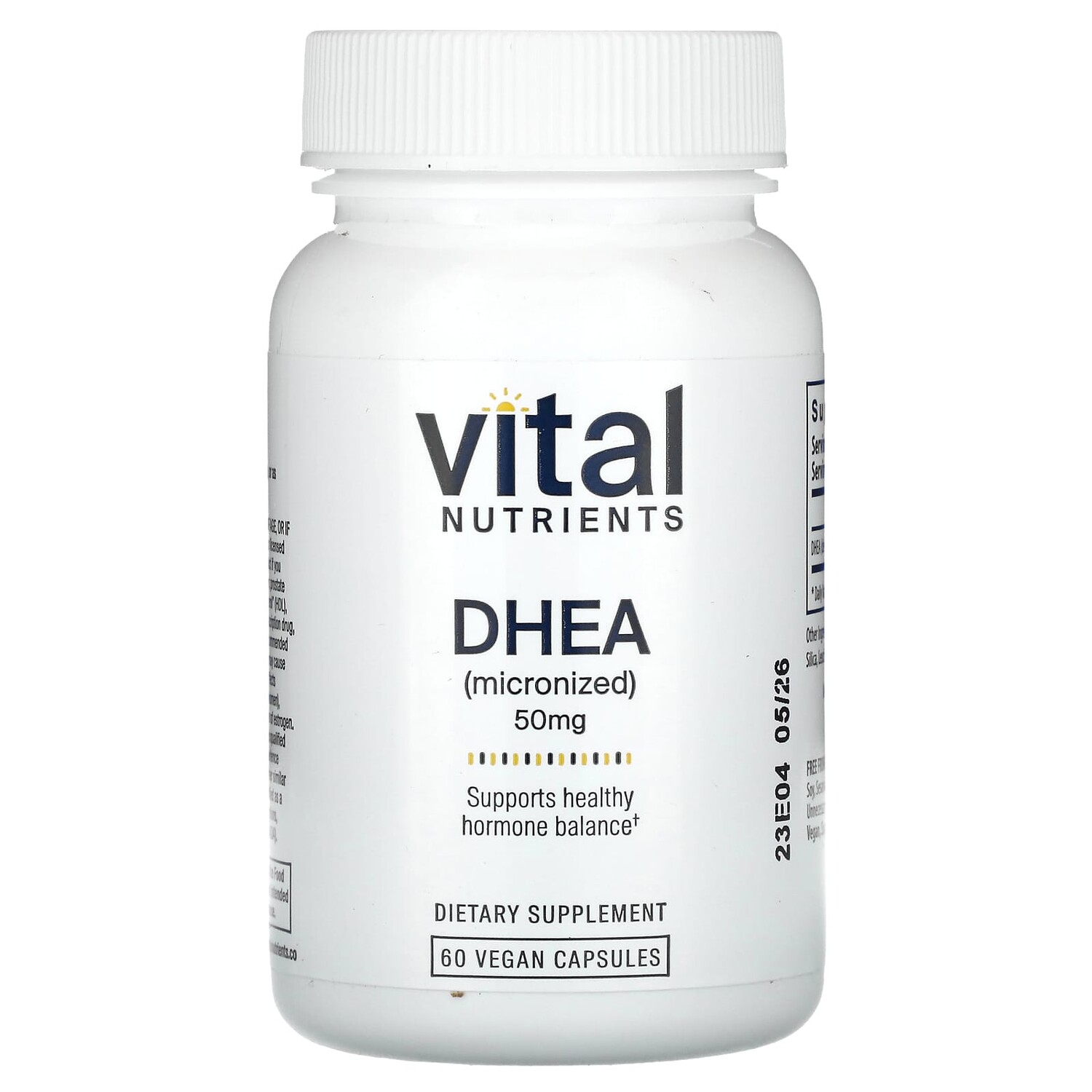 

ДГЭА (микронизированный), 50 мг, 60 веганских капсул, Vital Nutrients