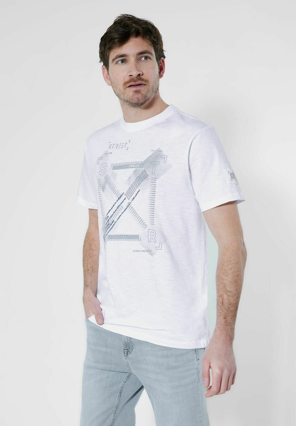 

Футболка с принтом SLUB PRINT Street One MEN, цвет weiß