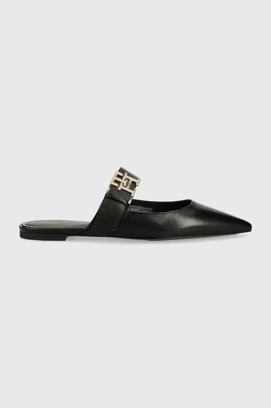 

Кожаные тапочки TH POINTY FEMININE MULE Tommy Hilfiger, черный
