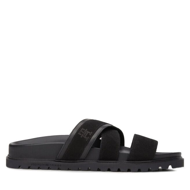 

Шлепанцы Tommy Hilfiger Elevated Th Criss Suede Sandal FM0FM05065 Black BDS, черный