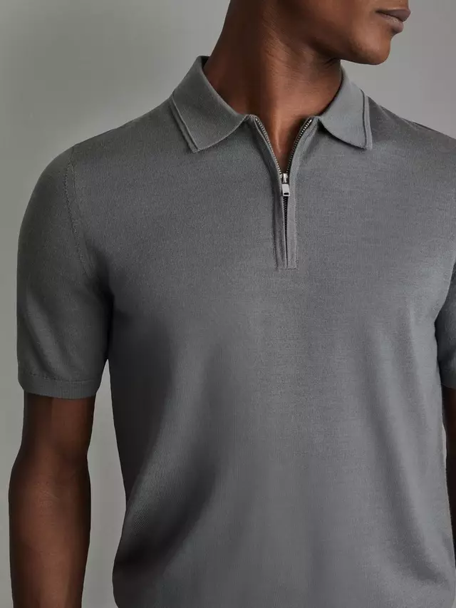 

Поло Reiss Maxwell Merino Zip Neck
