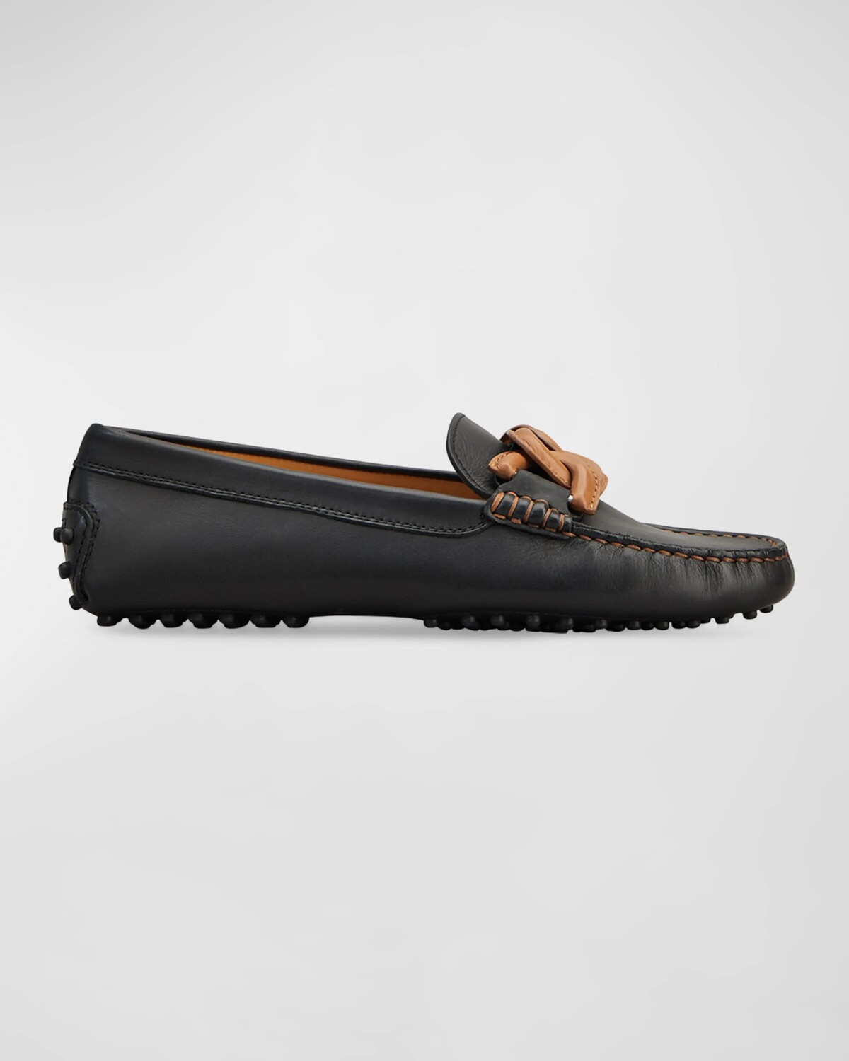 

Двухцветные пенни-лоферы с цепочкой Gommini Tod's, цвет Black