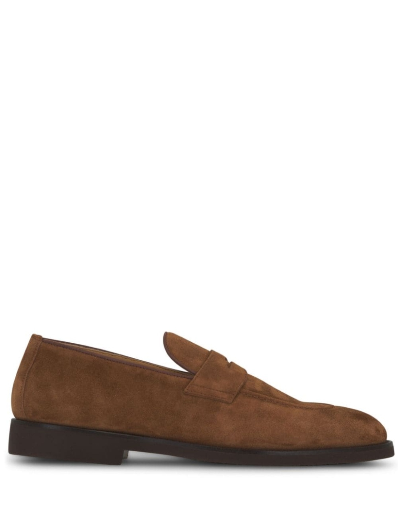 

Brunello Cucinelli penny-slot suede loafers, коричневый