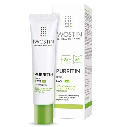 

Iwostin Purritin Cream Fast AZG (Азелоглицин 5%) для акне, жирной, комбинированной кожи 40мл