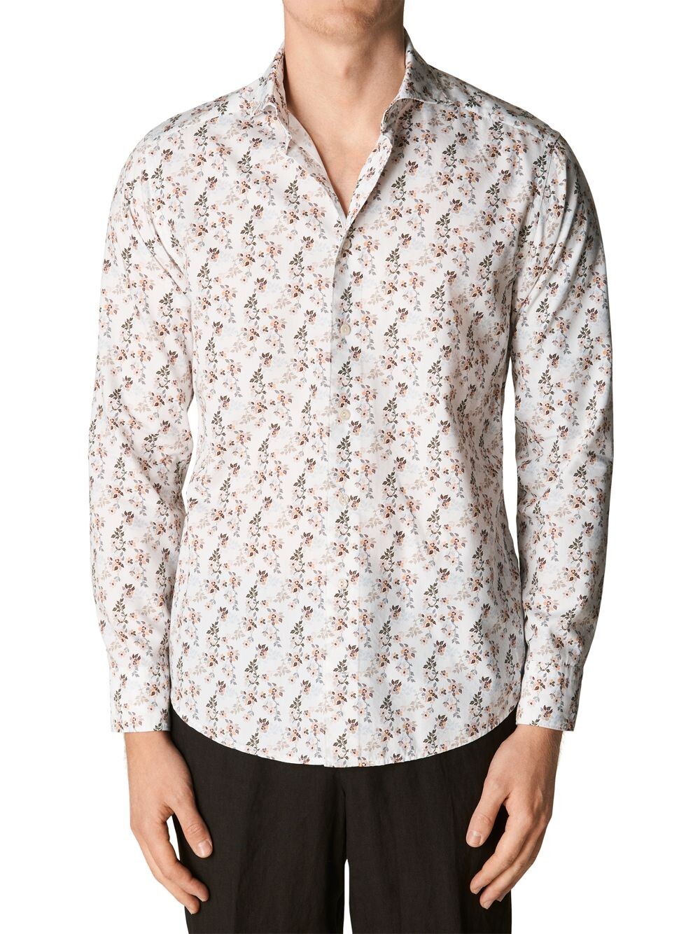 

Рубашка Slim-Fit с цветочным принтом из хлопка-Tencel Eton, розовый