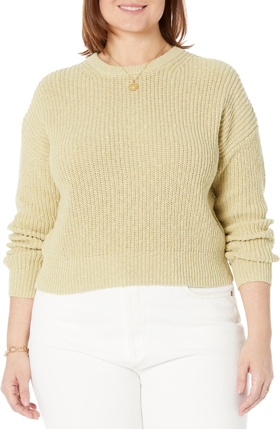 

Пуловер на танкетке с длинными рукавами Plus Sycamore Madewell, цвет Pale Lichen
