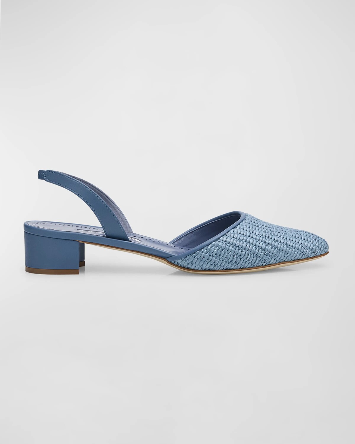 

Тканые балетки с пяткой на пятке Manolo Blahnik, цвет Navy