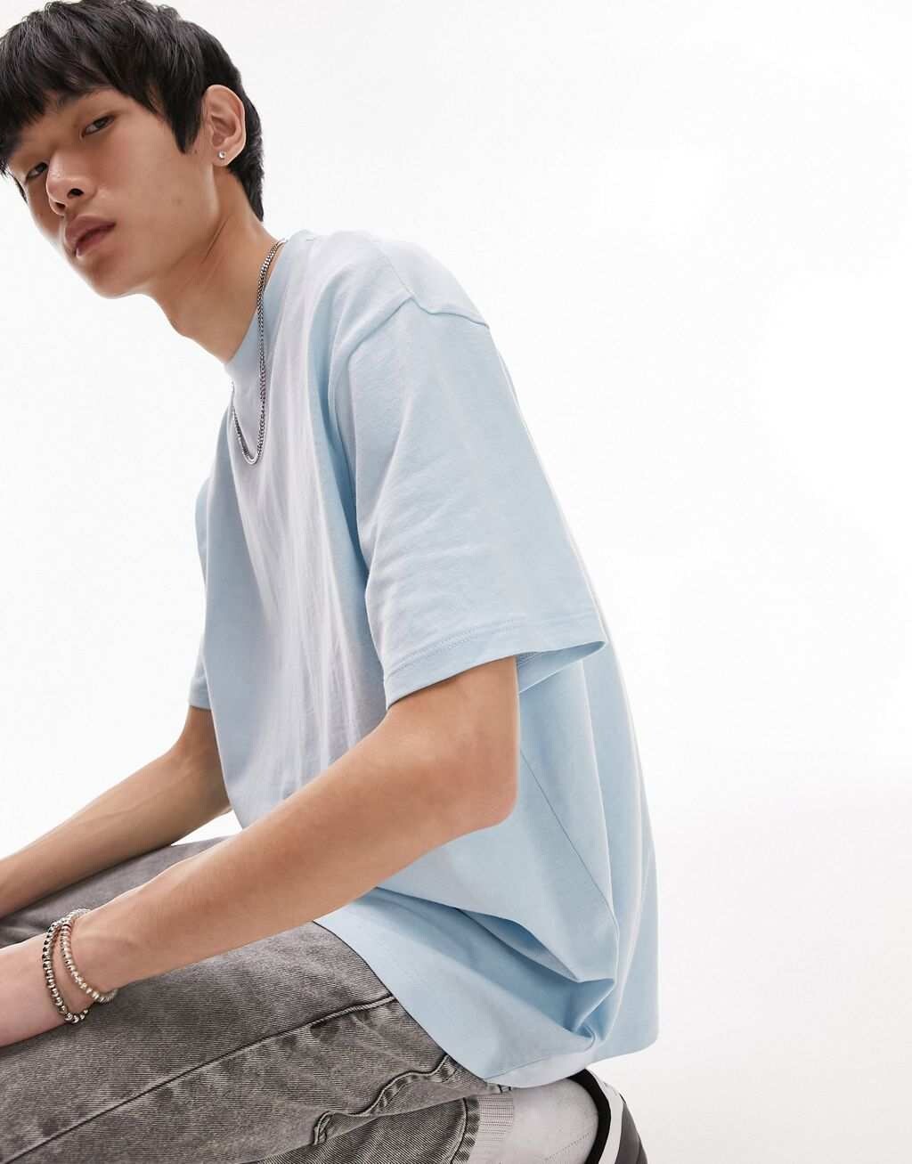 

Голубая футболка оверсайз Topman