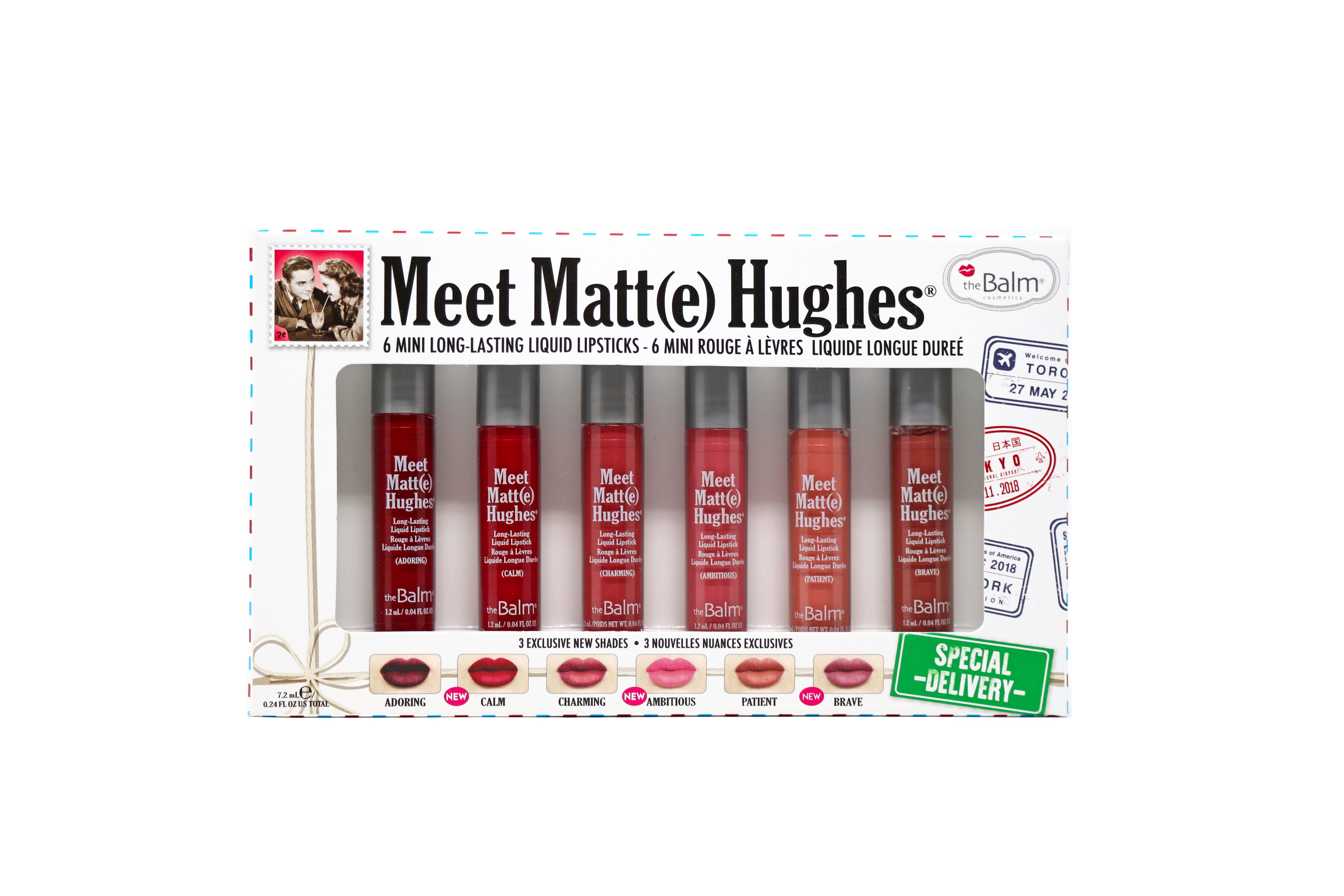 Набор: жидкая помада The Balm Meet Matte Hughes, 6x1,2 мл набор мини тинтов secret key sweet glam tint glow mini kit 3 шт