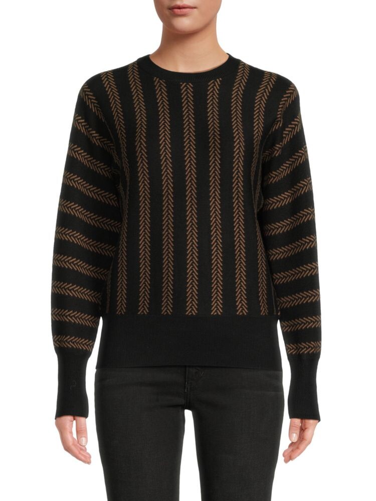 

Полосатый свитер с круглым вырезом Yal New York, цвет Black Brown