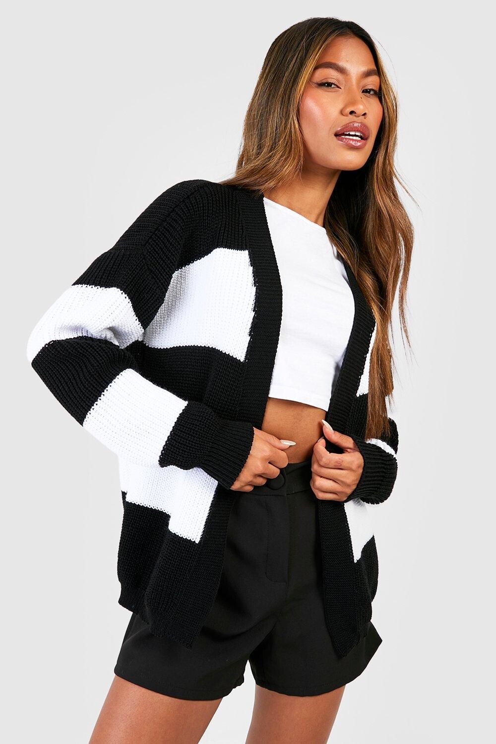 

Кардиган с объемными полосками Boohoo, черный