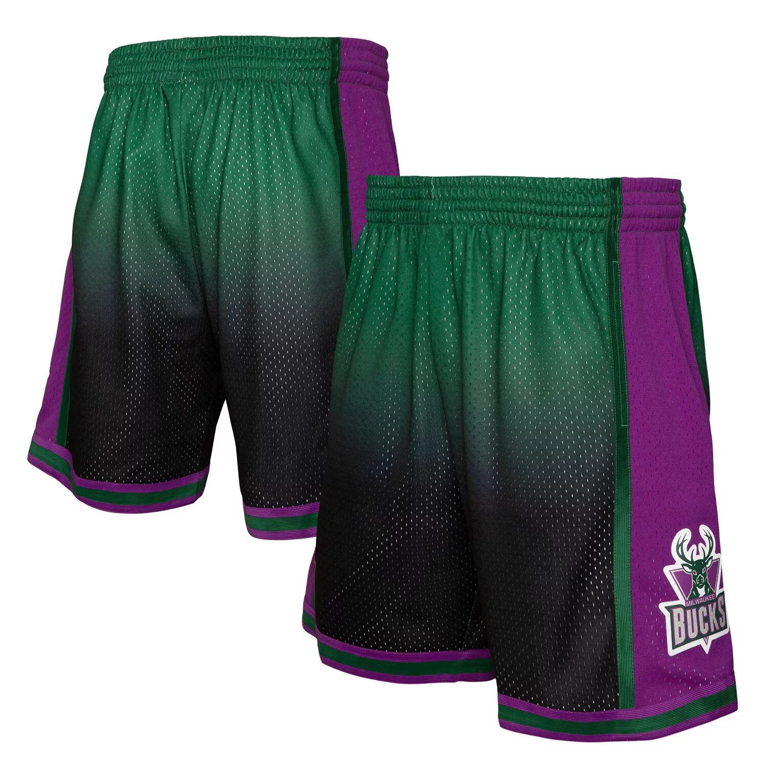 

Мужские шорты Mitchell & Ness Green/Black Milwaukee Bucks 1996/97 Hardwood Classics Fadeaway Reload 3.0 Swingman