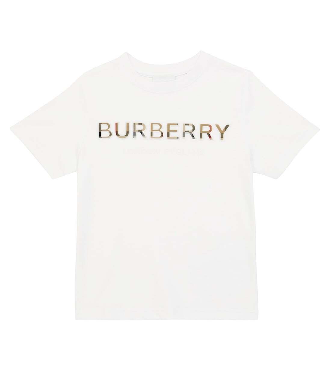 

Хлопковая футболка с логотипом Burberry Kids, белый