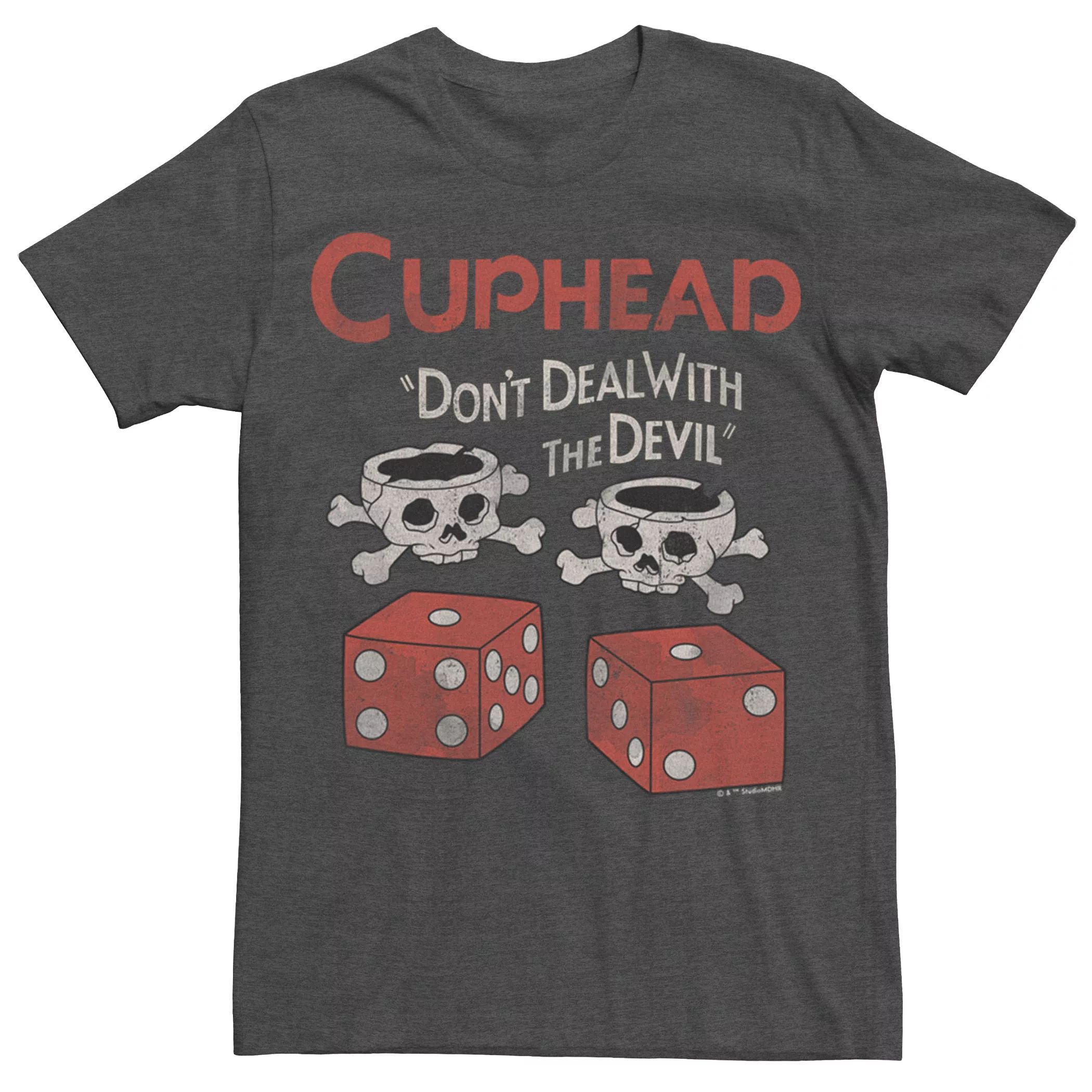 Мужская футболка Cuphead с черепами Licensed Character мужская толстовка для спортзала cuphead clip joint licensed character