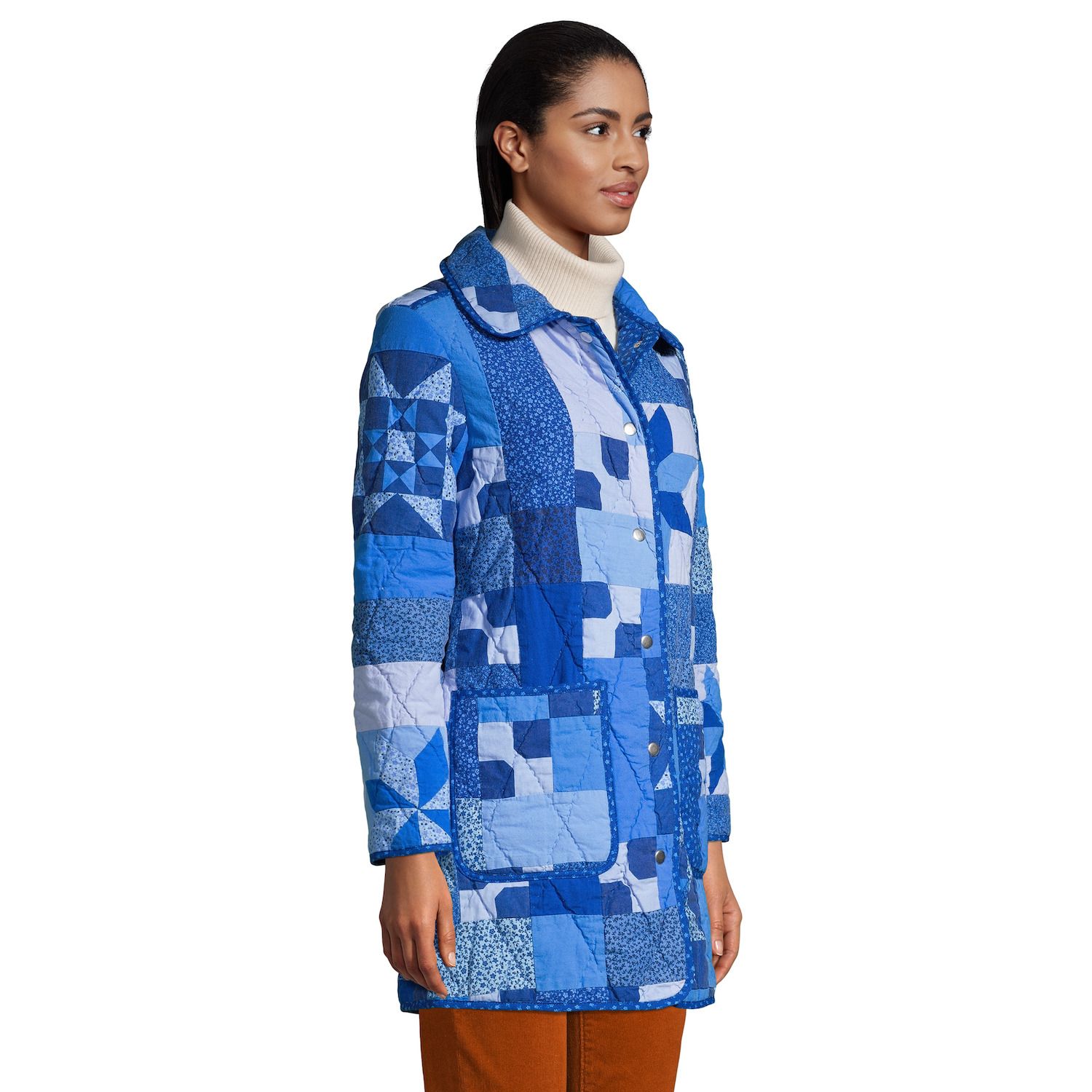 Женское стеганое пальто в стиле пэчворк в стиле Lands End Lands' End пальто в стиле пэчворк женское backcountry цвет fired brick combo