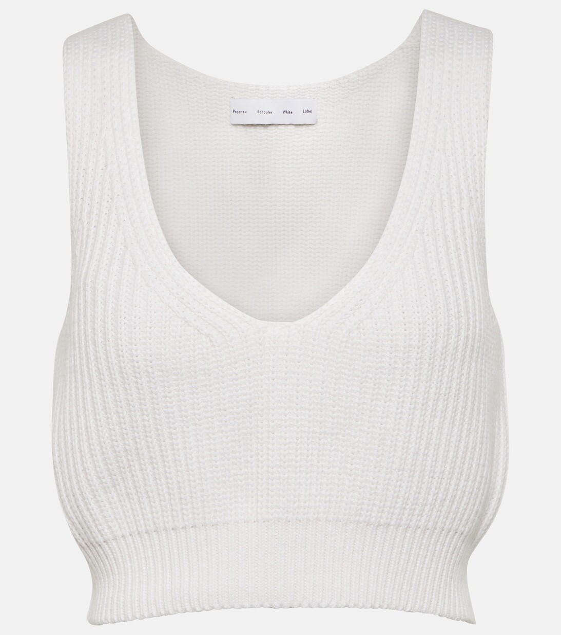 

Укороченный топ White Label из хлопка и кашемира PROENZA SCHOULER, белый