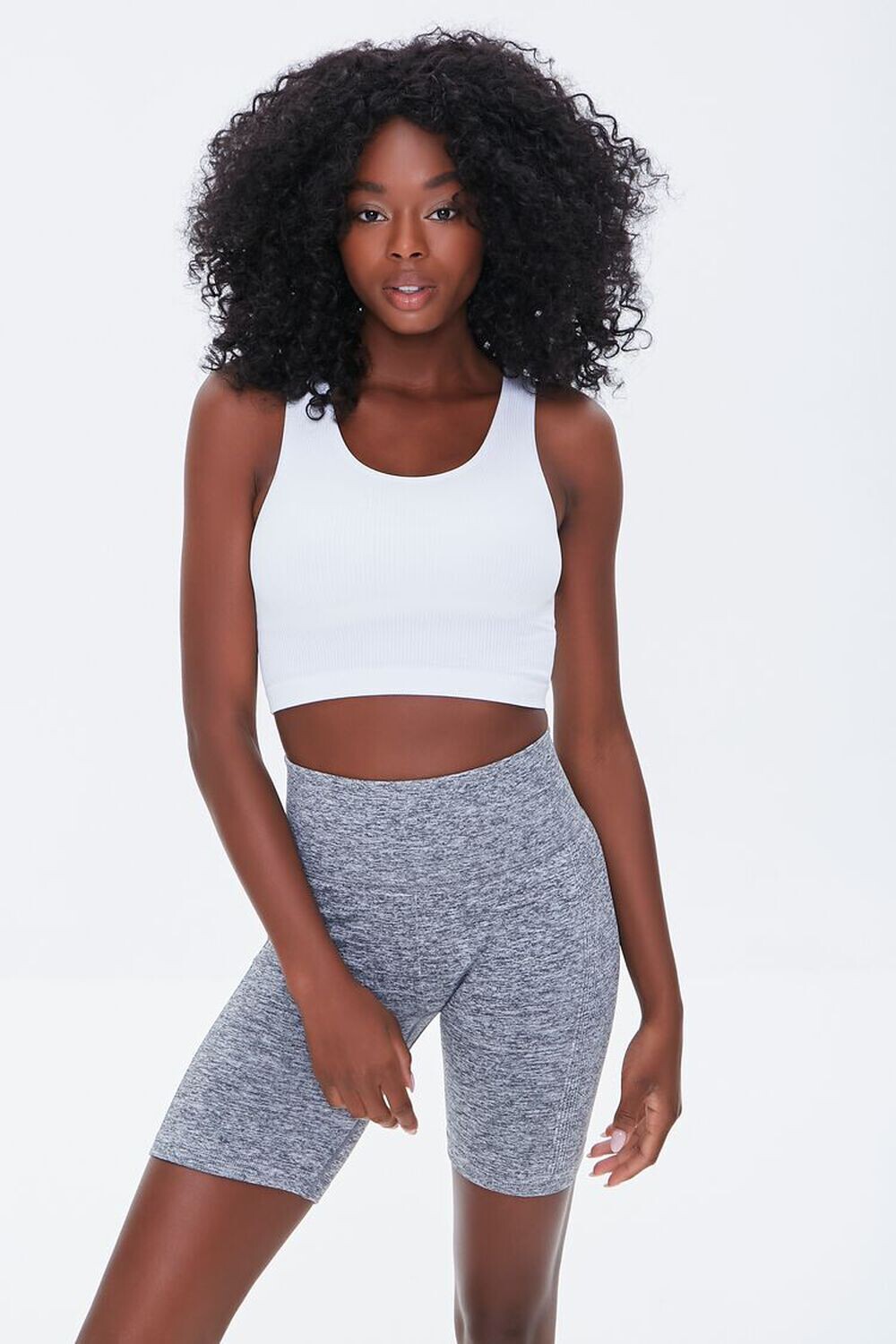 

Бесшовные байкерские шорты Active с высокой посадкой Forever 21, угольный
