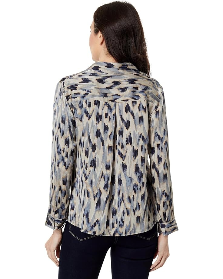 

Рубашка NIC+ZOE Petite Misty Ikat Shirt, цвет Grey Multi