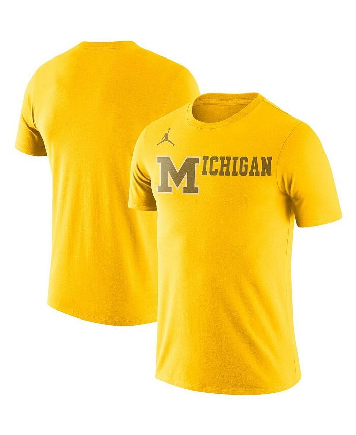 

Мужская футболка Maize Michigan Wolverines Basketball Retro 2-Hit Jordan, желтый