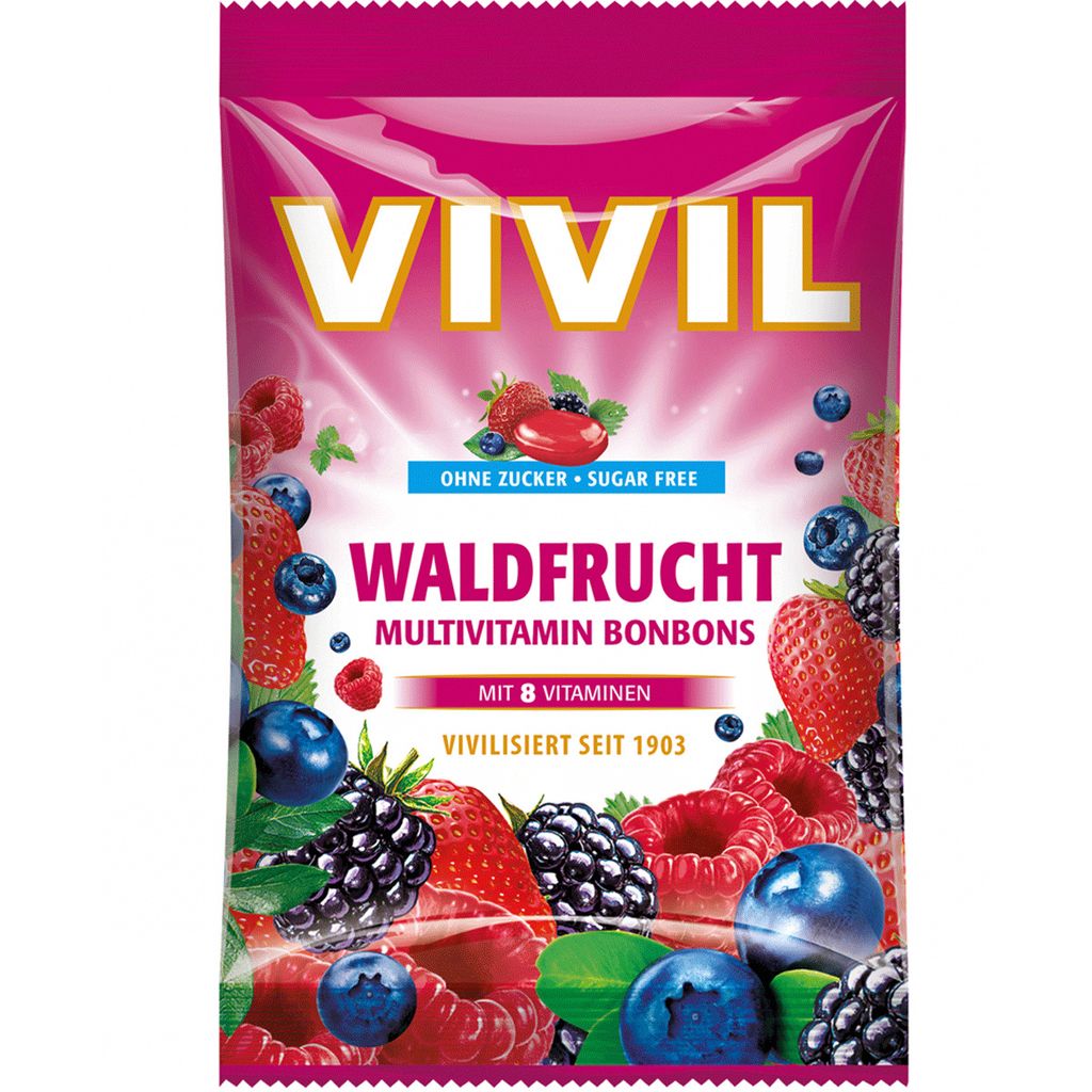 Конфеты мультивитаминные Vivil Forest Fruit с 8 витаминами без сахара 88г