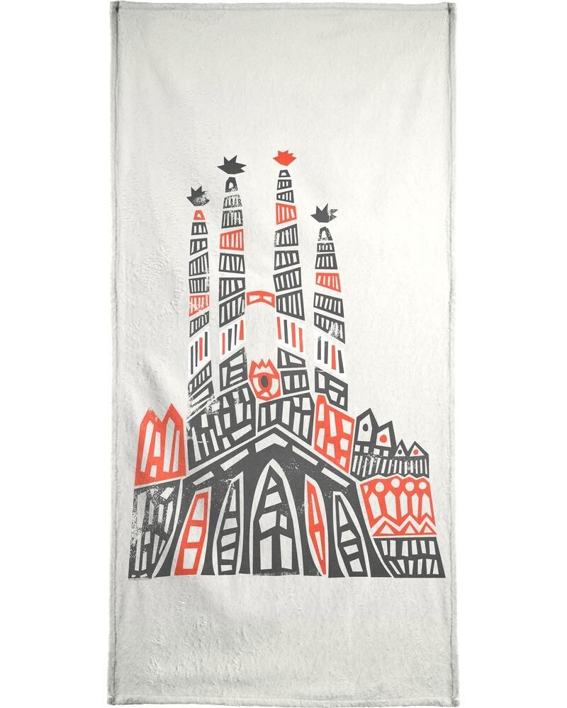 

Полотенце для ванной Juniqe Sagrada Familia, цвет Grau & Rot