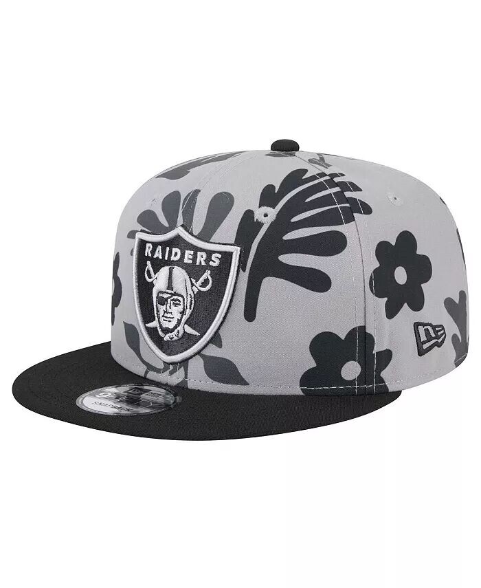 

Мужская серебряная бейсболка Las Vegas Raiders Leafy 9FIFTY Snapback New Era, серебряный