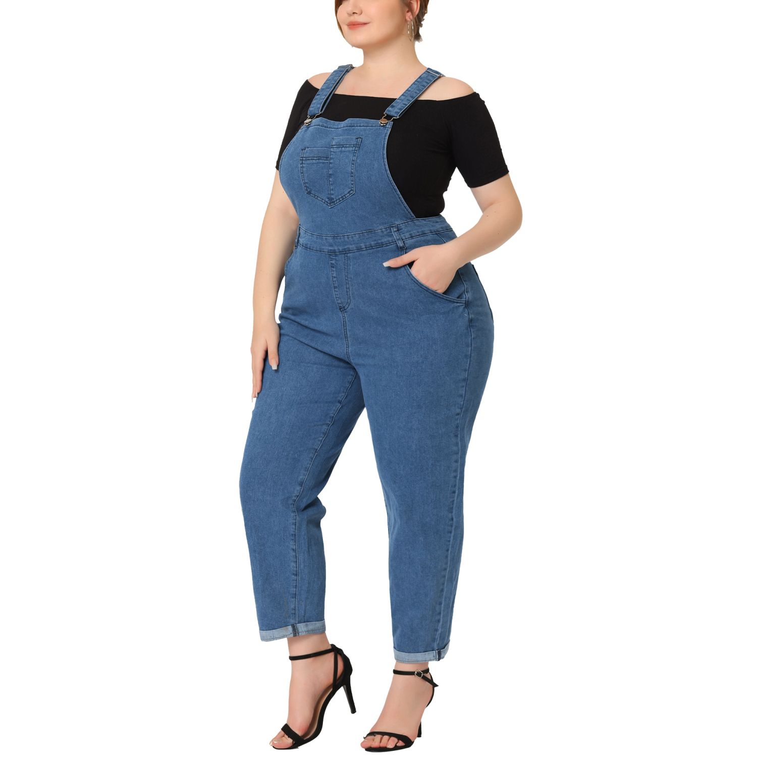 Женские повседневные эластичные регулируемые джинсовые комбинезоны больших размеров, джинсы, брюки, комбинезоны Agnes Orinda