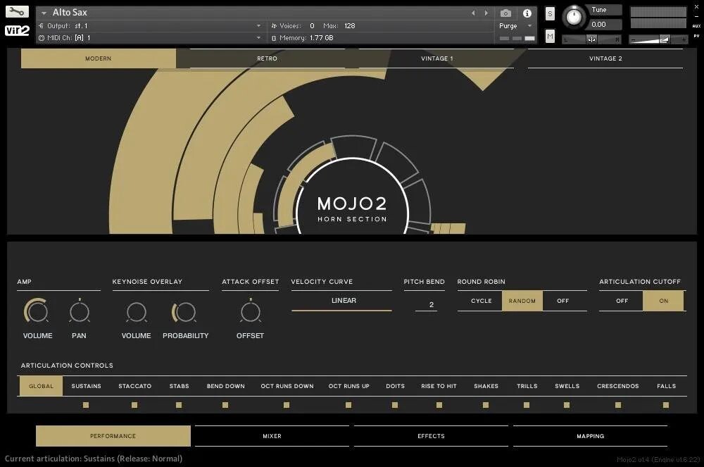 

Программное обеспечение виртуального инструмента Vir2 MOJO 2 Hornsection