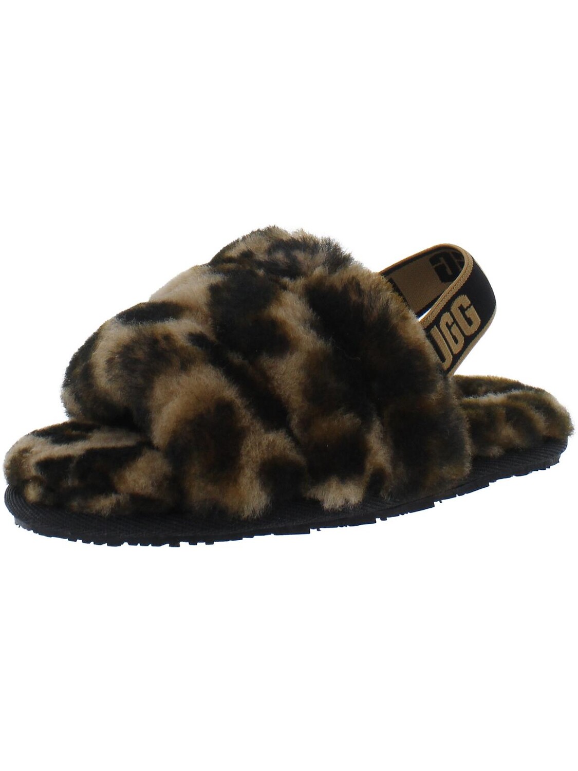 

Кожаные шлепанцы для малышей Fluff Yeah Girls UGG, цвет Butterscotch/Leopard