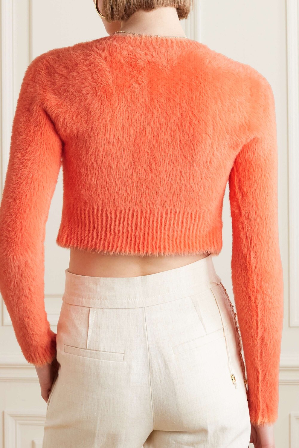 

JACQUEMUS укороченный кардиган Neve из эластичного трикотажа с начесом, апельсин, Оранжевый