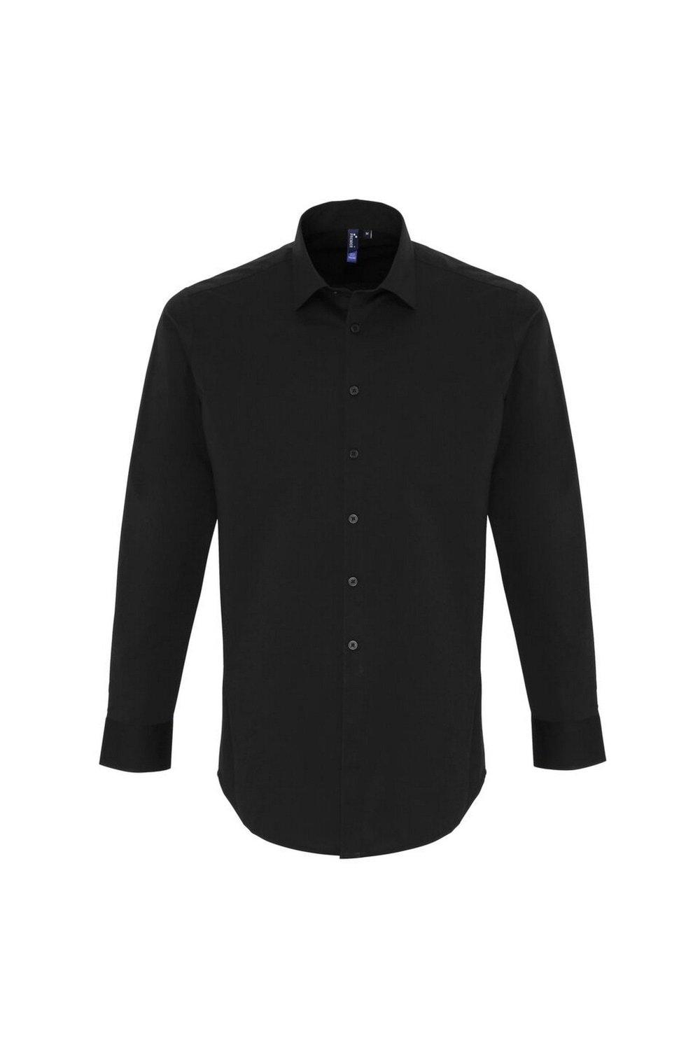 

Рубашка из эластичного поплина с длинными рукавами Premier, черный