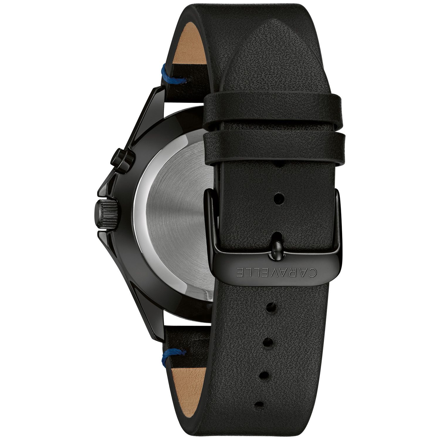 Мужские часы с черным кожаным ремешком — 45C118 Caravelle by Bulova