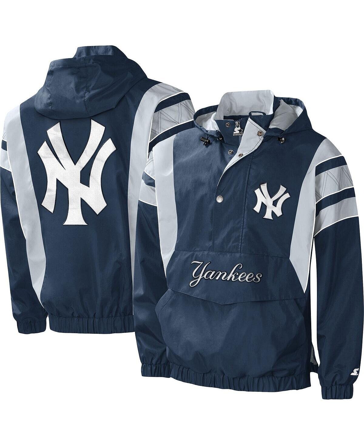 

Мужская темно-синяя куртка с капюшоном и молнией до половины New York Yankees Impact Starter, Синий