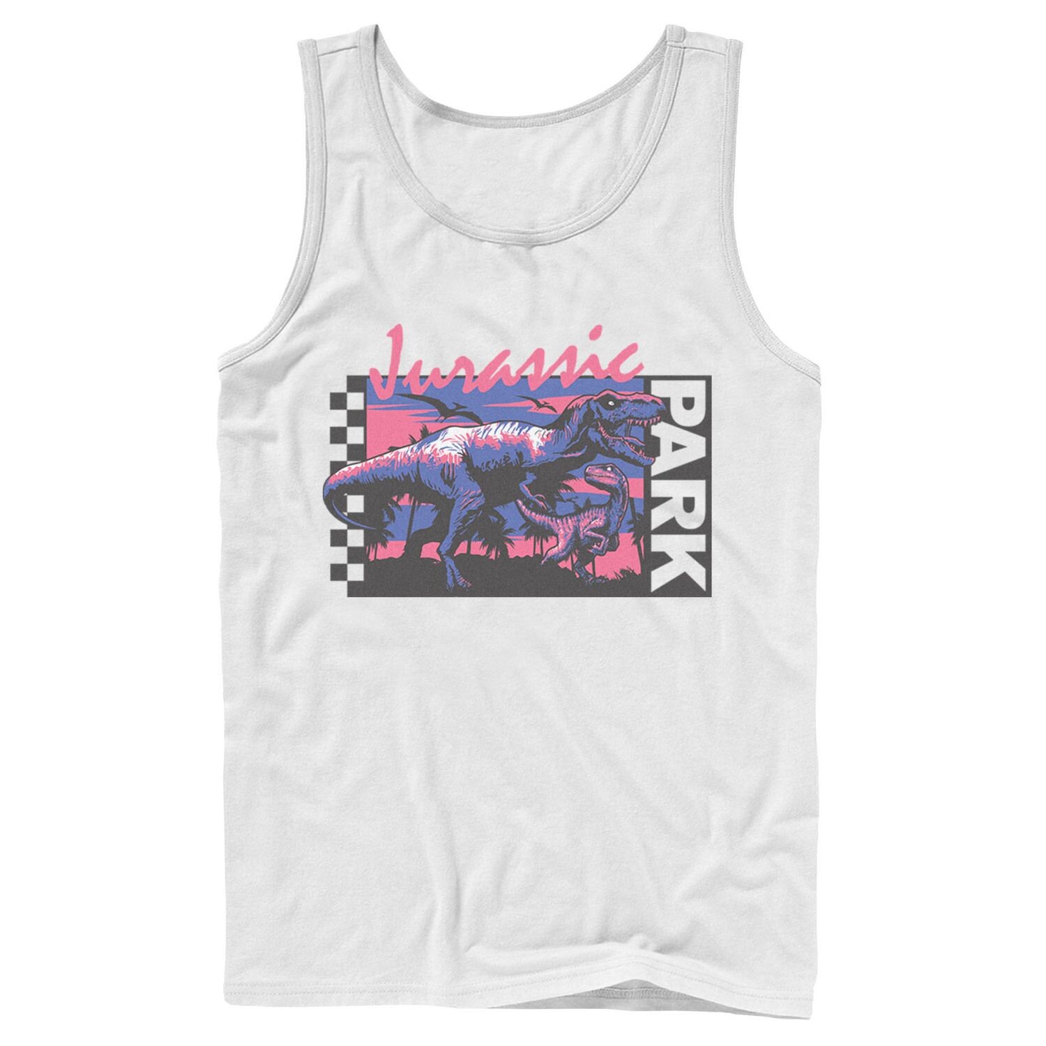

Мужская майка с клетчатой ​​доской T-Rex в стиле Парка Юрского периода Jurassic Park