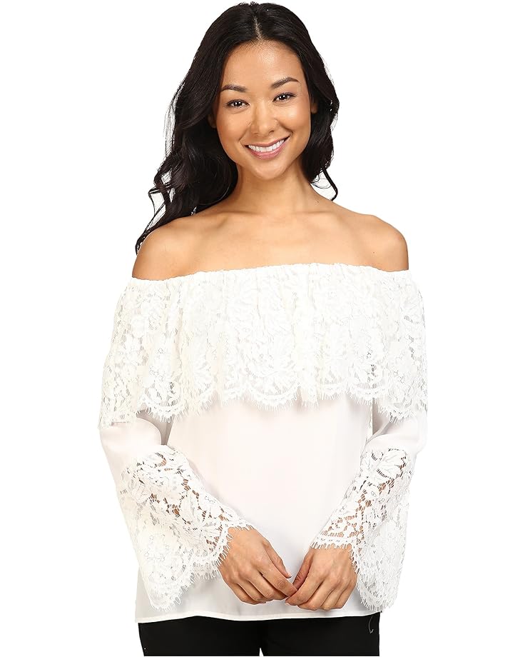 Блуза Vince Camuto Lace Bell Sleeve Off Shoulder, цвет New Ivory